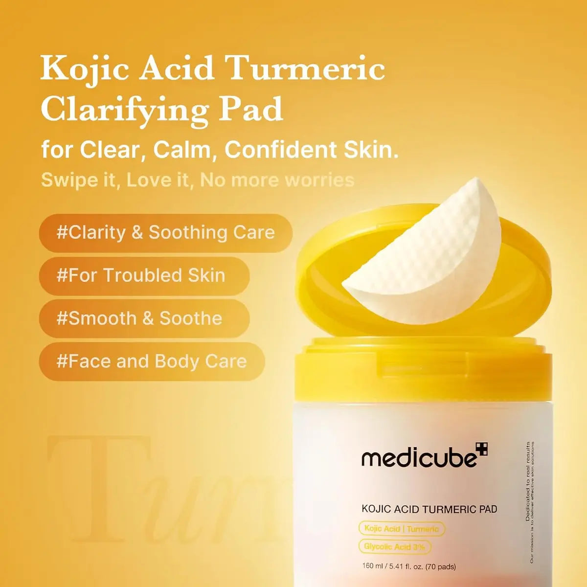 Medicube Kojic Acid Turmeric Pad 70 Pads (160ml)