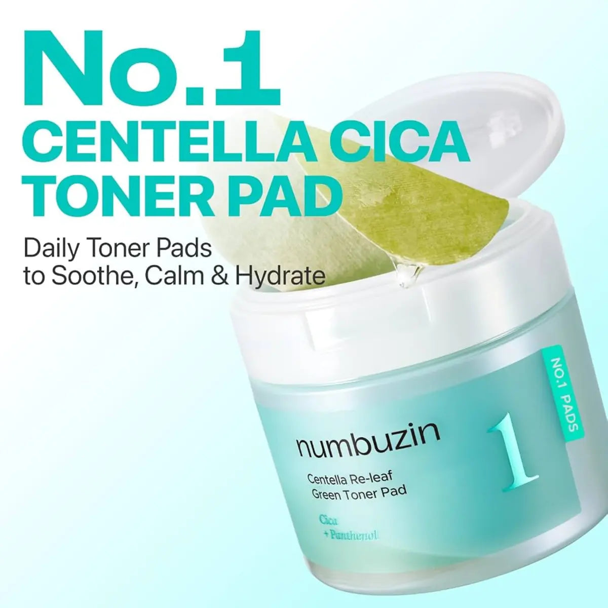 Numbuzin No.1 Centella Re-leaf Green Toner Pad 70pads